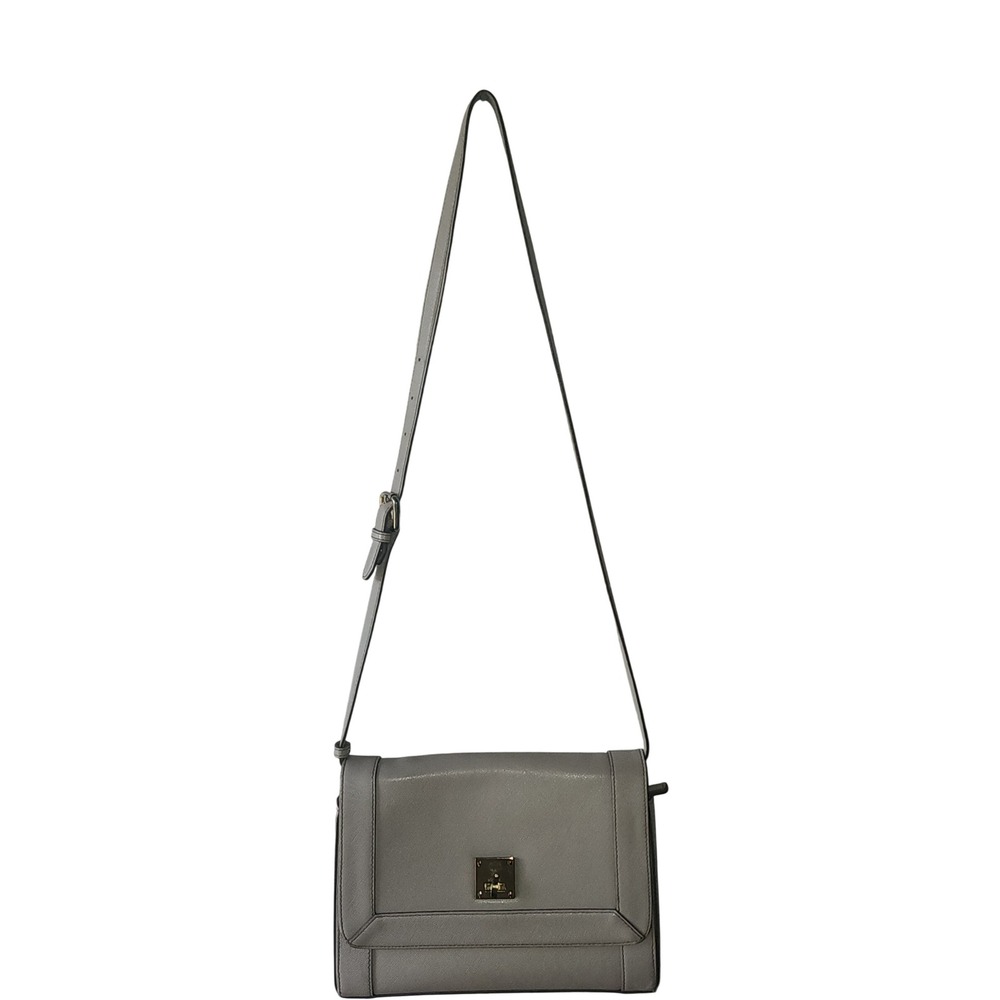 MCM Saffiano Leather Crossbody Bag Cream Gold Turn Lock MWS 1ALN03 IG001